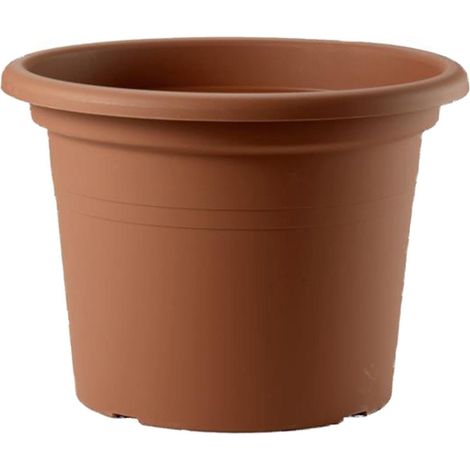 Vaso tondo in plastica "Cilindro Basic" colorato per giardino piante e fiori -45 cm / Antracite