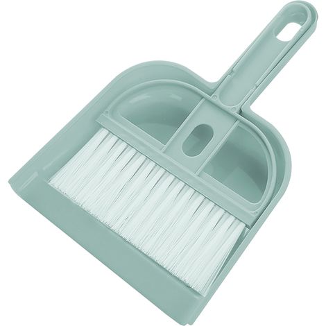 Hand Dustpan and Brush Set Efficient Cleaning Compact Portable Mini Broom Dustpan Combo for Desktop Blue (1/5)