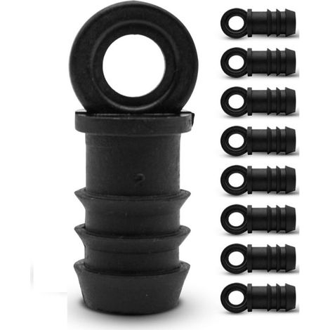 10 Stück Endstopfen 16mm für Tropfbewässerung  Schlauchverschluss 16 mm schwarz  Verschluss für PE-Rohr