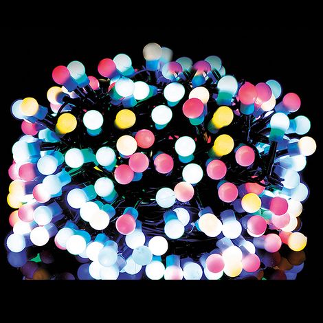 300 palline di luce led Catena Luminosa Natalizia multicolore lunga 20 metri uso esterno o interno ip44 stringa di luci colorate certificate CE Funzione Memory addobbi natalizi decorazione locali casa