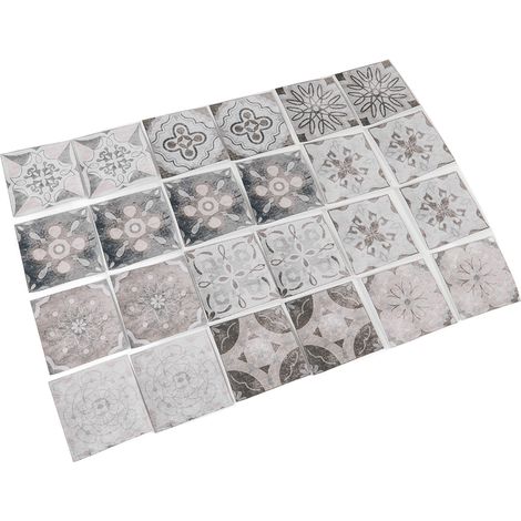 Lot de 24 stickers muraux 15x15cm, imperméables, résistants à l'huile et épais, auto-adhésifs, pour la maison, la cuisine et la salle de bain. (1/5)