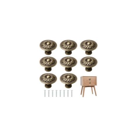 Juego de 8 pomos de bronce antiguo para muebles, 30 mm de diámetro - Crezuo