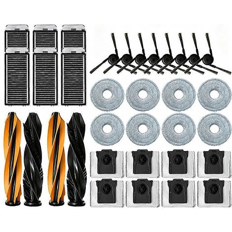 Kit de remplacement de 34 pièces compatible avec les aspirateurs L40s Ultra / L40s Pro Ultra : brosse, filtre, serpillière, sac à poussière (1/5)