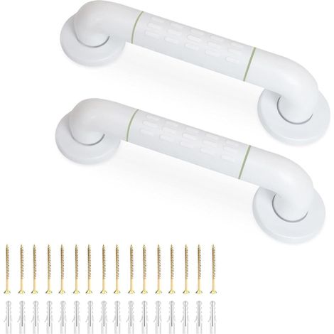 Maniglioni di sostegno specifici per anziani - set da 2, antiscivolo, 30 cm, maniglioni per doccia ultra stabili (portata 200 kg), maniglioni per bagno con tubo interno in acciaio inox. (1/5)