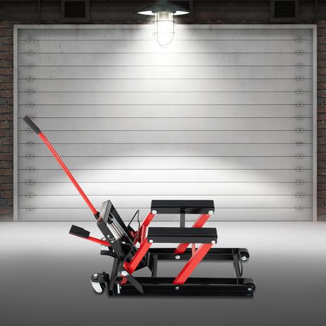 Sollevatore moto idraulico 675 kg, piattaforma sollevamento moto 06167, supporto montaggio, sollevatore ATV/moto (1/4)