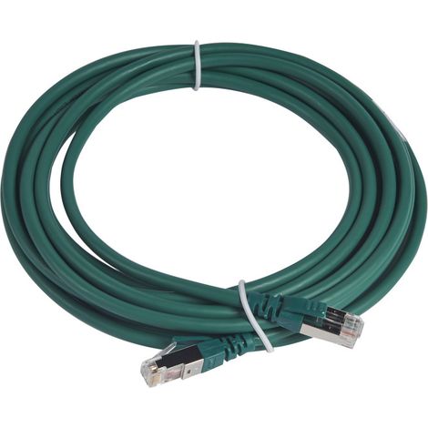 cordon de brassage rj45 - c6a - s/ftp - vert - 5 mètres - legrand 051869