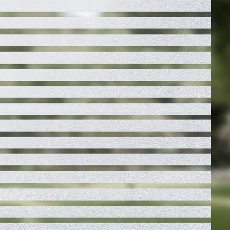 Film Électrostatique Fenêtre 60x300cm Motif Rayure Autocollant Fenêtre Film pour Vitre Maison Bureau Protection UV