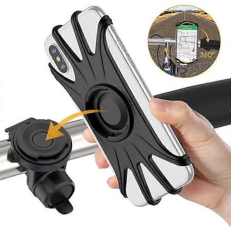 Support de téléphone pour vélo - Fixation pour téléphone sur vélo - Compatible avec la plupart des modèles de téléphone - Support de téléphone portable pour vélo - Installation facile et sécurisée (1/4)