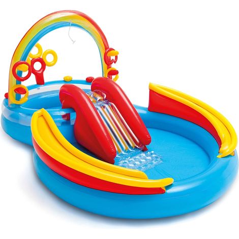 Piscina hinchable para niños Intex 57453 Arco Iris Rainbow Ring juguete