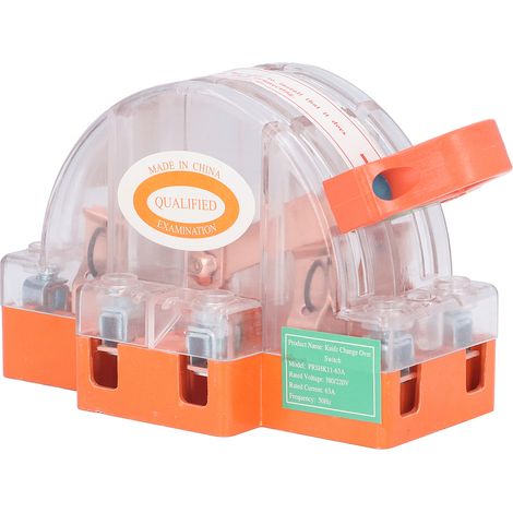 Messerschalter 2P 63A Reines Kupfer LED Bidirektional Zwei-Wege mit transparentem Gehäuse für Haushaltsgeräte AC220V (1/5)