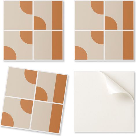 Baldosas de vinilo autoadhesivas con estampado de formas geom茅tricas abstractas 9x30x30 cm