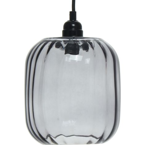 Lampada a sospensione Gloria in vetro grigio fumé (1/3)