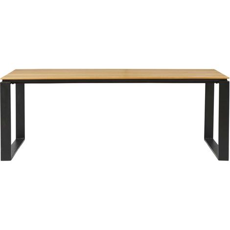 Martinus Gartentisch 100x210cm schwarz,Teak dekor.