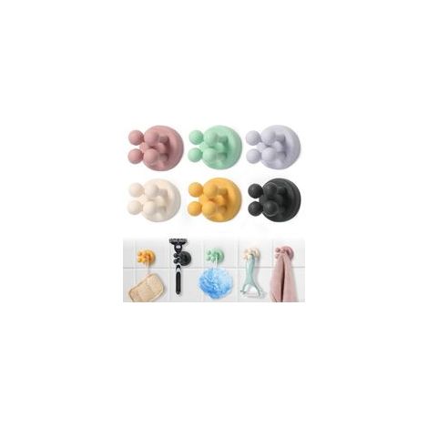 Set di 6 porta rasoi, porta rasoio da doccia, porta spazzolino da bagno impermeabile, ganci adesivi da parete, non è necessaria la foratura, ganci multifunzionali per spugna, asciugamano, chiavi, cavo