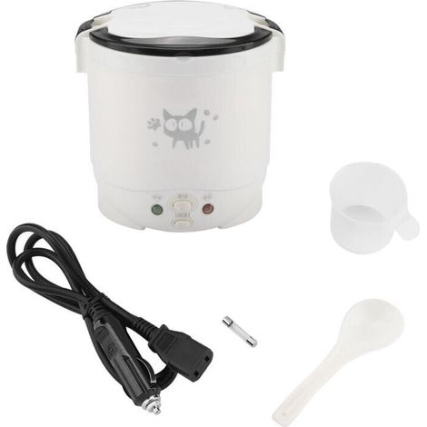 Cuiseur à riz électrique portable multifonction 12 V 100 W 1 L pour voitures (blanc) (1/4)