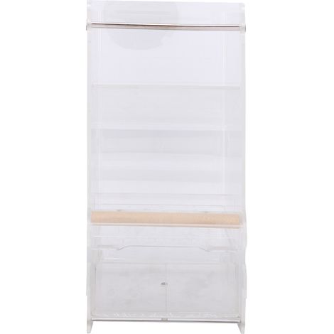 1 Distributeur automatique de nourriture, tige unique, PMMA durable, conception transparente, pour oiseaux et perroquets (1/5)