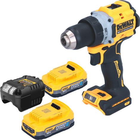 Taladro atornillador a batería DeWalt DCD 800 E2 18 V 90 Nm sin escobillas + 2x batería Powerstack 1,7 Ah + cargador (1/5)