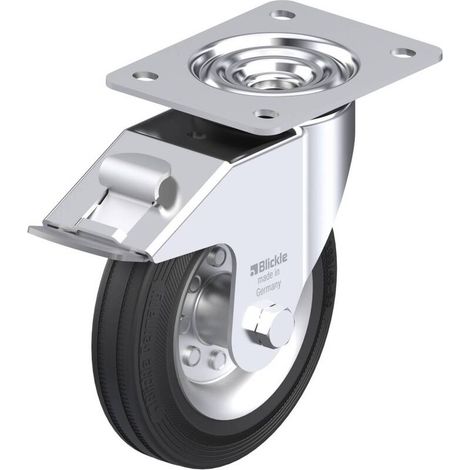 [NEUWERTIG] B-Ware Blickle Lenkrolle mit Feststeller 160mm Tragfähigkeit 135kg schwarz 1 Stück (1/2)