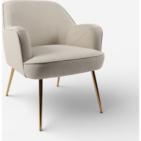 Sessel aus Stoff mit Armlehnen Elyon für das Wohnzimmer - Beige