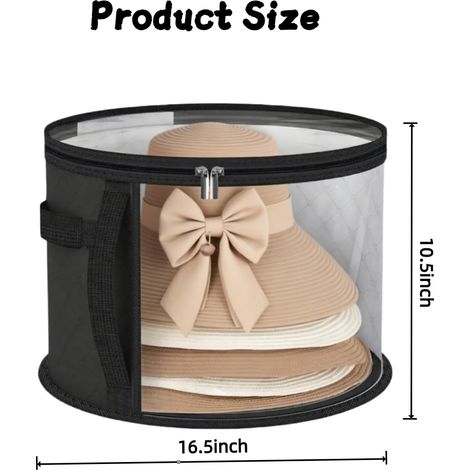 Ensemble de rangement transparent extra-large en 4 pièces pour chapeaux, sac de rangement pour chapeau de cowboy, adapté aux armoires, housse de protection pliable avec poignée, convient aux hommes et (1/4)