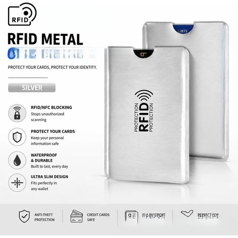 Gigante GmbH - Nouveau lot de 8 pochettes de blocage RFID (paquet de 8, argent)
