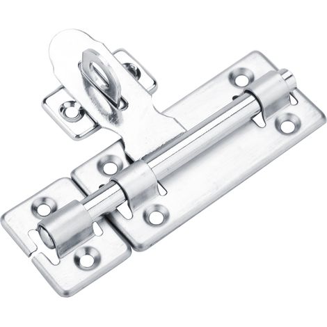 Verrou de porte coulissant en acier inoxydable 10 cm, loqueteau de sécurité pour fenêtre et porte d'entrée, cadenas de barillet, quincaillerie domestique, 1 pièce (1/5)