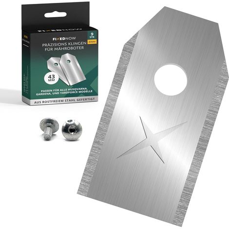 9 Lames de rechange 43mm en titane, vis inox, pour robot tondeuse Husqvarna Gardena