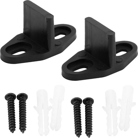 Guides de sol porte grange lot 2 inférieurs coulissante noir mat (1/5)
