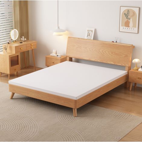 Colchón 120x200x5 cm blanco de espuma con 7 zonas, firmeza H3 y funda lavable (1/5)