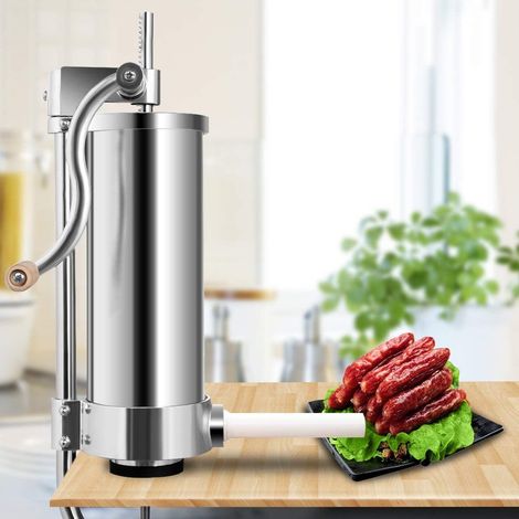 COSTWAY Poussoir à Saucisse 3L Machine à Saucisse Poussoir à Viande en Acier Inoxydable Appareil de Remplissage de Saucisse Viande Hachée (1/5)