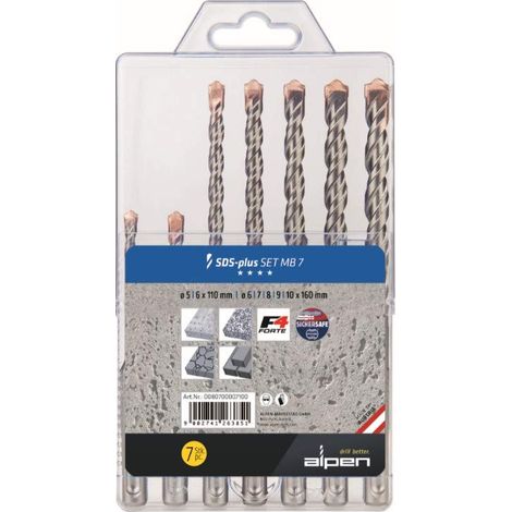 Alpen Punte per Trapano SDS-Plus F4 MB7 5-6x110-6- 7-8-9-10x160