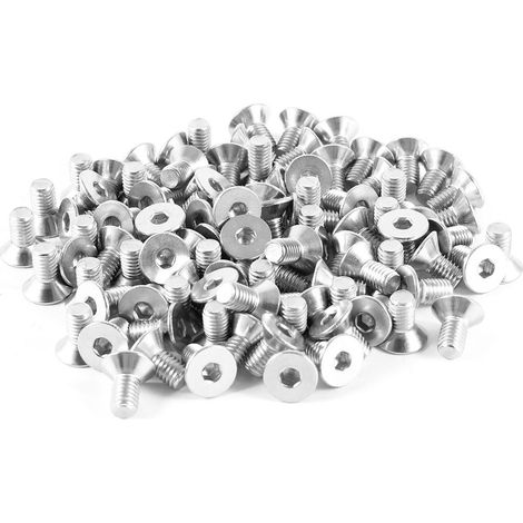 100 pièces 304HC Edelstahl Senkkopf Flachkopfschraube Schraube M5x10mm Silver Ton