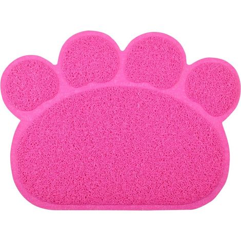 Paw Shaped Cat Litter Mat 40 x 30 cm (Pink)