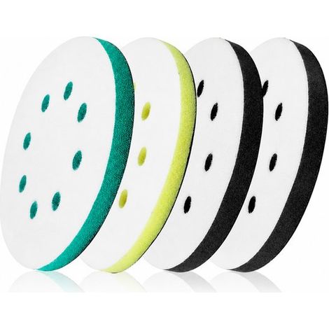 4 tampons abrasifs souples de 125 mm, tampons éponge pour papier de verre (12,5 cm, 8 trous), légumes (1/5)