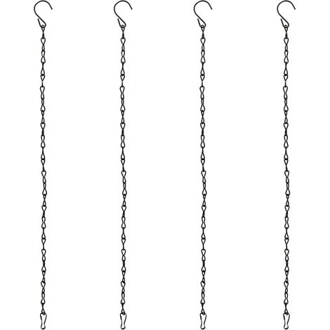 50 cm Chaîne de Suspension, Chaîne en Métal de Suspension Plante Panier Pot de Fleurs, Porte Plantes Intérieur Ou Extérieur Suspension Plante Cintre Décoration du Jardin, Noir 4pcs (1/5)
