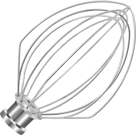 Fouet plat 6 fils, acier inoxydable 18/8 durable, (5L, compatible K4/5 K5SS KSM5 KG25 KF26 KP50 KSM6573 KSM6521)