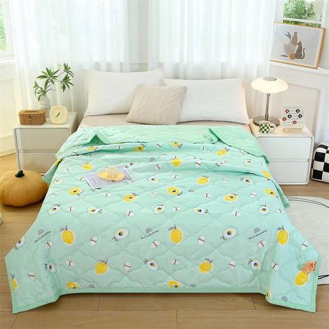 Couette Légère - 100 % Coton - 100 x 150 cm - Pour Été Sieste Voyage - Double Face Lavable - 500 g (1/5)
