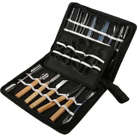 Ulisem1 ensemble de 46 outils de sculpture portables, légumes, fruits, aliments, ciseaux de cuisine, Kit de produits de coupe