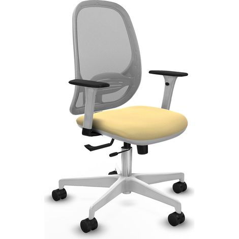 Silla de oficina piqueras y crespo ergonómica crema similpiel (1/2)