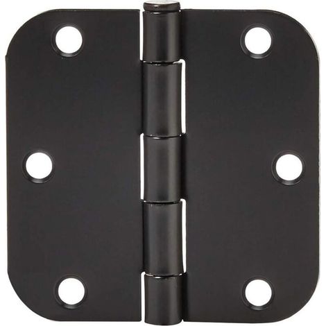 Lot de 4 3,5 Pouces Heavy Duty Hangar Porte Charnières Porte Sangle Charnières Fer Forgé Noir Quincaillerie pour Hangar en Bois Grange Porte Clôture Porte Swing Cour Porte (1/4)