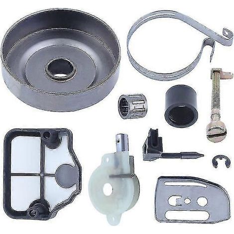 Kit d'embrayage, tambour, pompe à huile, chaîne et frein pour Husqvarna 142, 141, 137, 136, 36 et 41 (1/4)