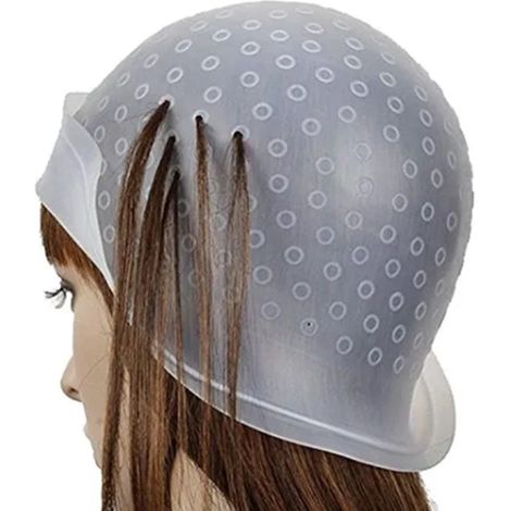 Bonnet Mise En Valeur Cheveux - Silicone Transparent - 220 x 172 mm - Pour Coloration Capillaire Salon Ou Maison - 1 Pièce