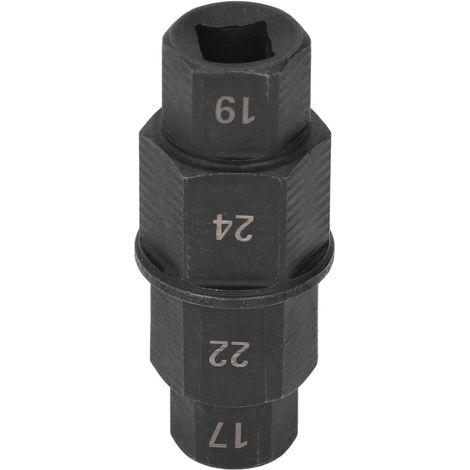 Attrezzo per asse esagonale da 24 mm, chiave a bussola, rimozione ruote moto, 17 chiavi regolabili (NERO)