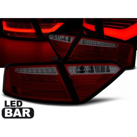 Paire de feux arriere Audi A5 de 2007 a 2011 LED BAR rouge fume (1/5)