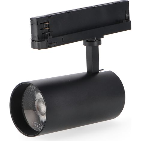IluminaShop - Spot LED pour Rail 30W Noir Milan Triphasique Chip Osram  Blanc Neutre 4500K