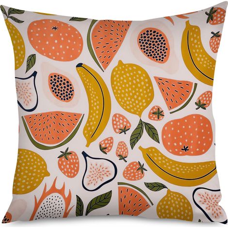 Housse de Coussin décoratif kaki mignon, orange doux (1/5)