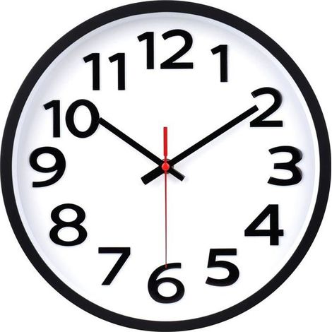 HOXILEELEOHorloge muro, silenzioso no tic tac, 12 " /30CM, orologio da parete moderno orologio analogico al Quarzo, bello, nero (1/5)