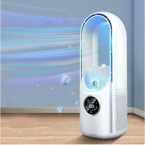 Ventilateur sans pales silencieux avec humidification – 6 vitesses tactiles – Faible consommation énergétique – Pour salon et chambre (1/5)