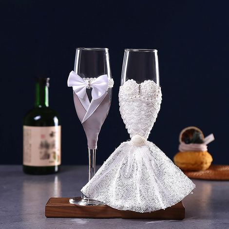 Flûtes à champagne mariage en cristal – Coffret cadeau
