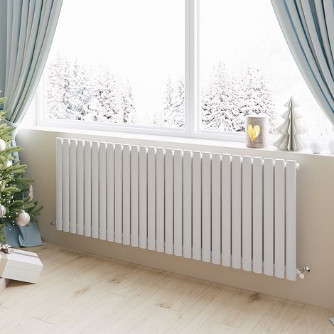 Acezanble Horizontal Oval Column Radiator Central Heating Rad 600x1593mm Single White